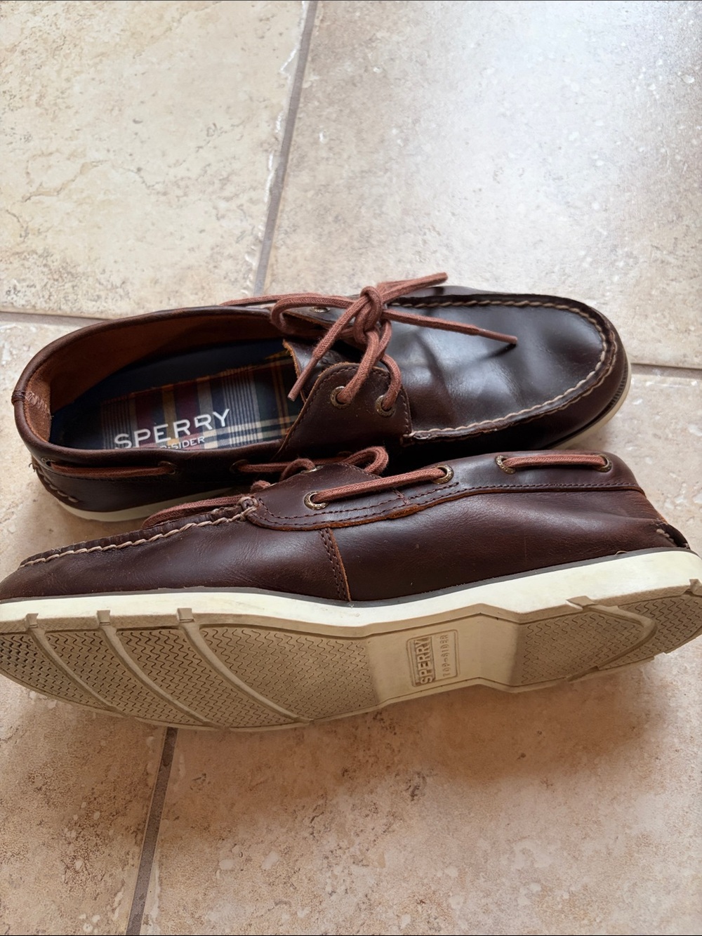 Sperry Men's Dark Brown Leather 2-Eye Boat Shoes